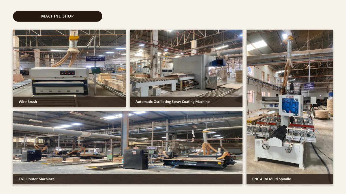 Wire brush, automatic spray coating and CNC machines