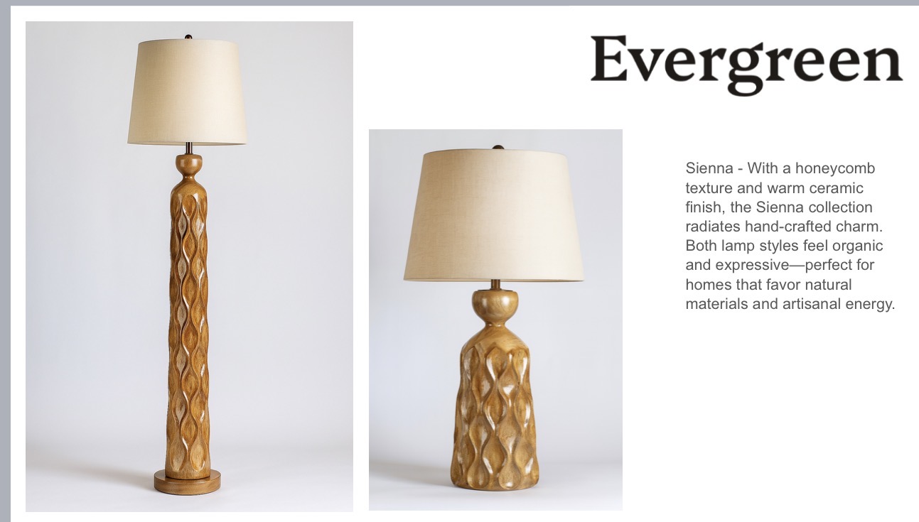 Sienna table and floor lamps with honeycomb texture
